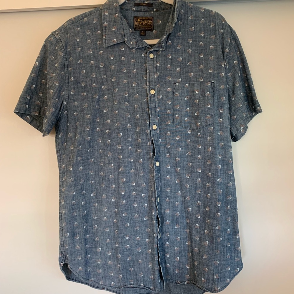 Lucky Brand | Saturday Stretch Men’s Short Sleeve Button Down | Size L